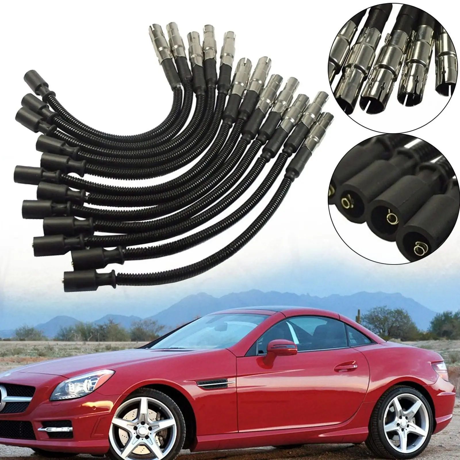 

12x Spark Plug Wires Pwj129 for Mercedes-benz E320 3.2L V6 fi 1998-2000