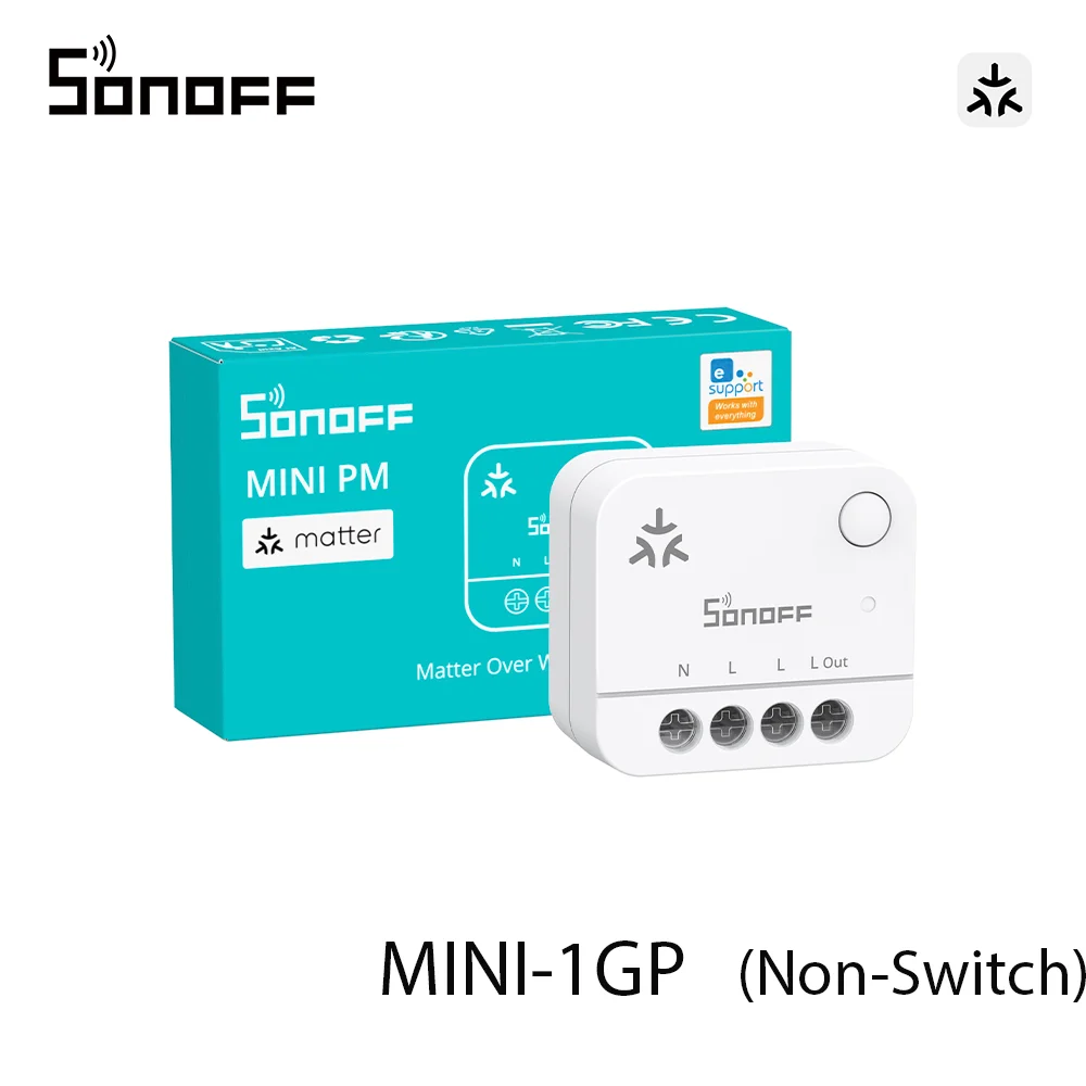 SONOFF MINI-1GP (Niet-schakelend) MINI PM Matter Over WiFi Energiemeter Slimme Energiemonitoring Apparaat Voltooiingsmeldingen Open API