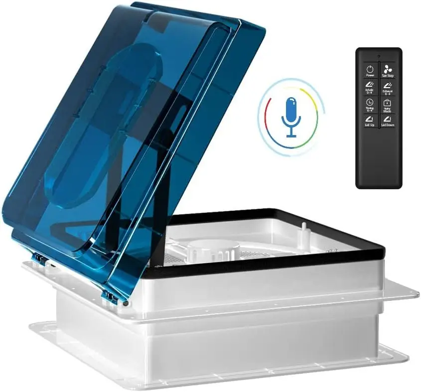 2012 Air Max 14 "تنفيس RV سقف تنفيس عكسها مروحة العادم، صوت منخفض للغاية RV مروحة سقف تهوية الهواء 12 فولت عن بعد