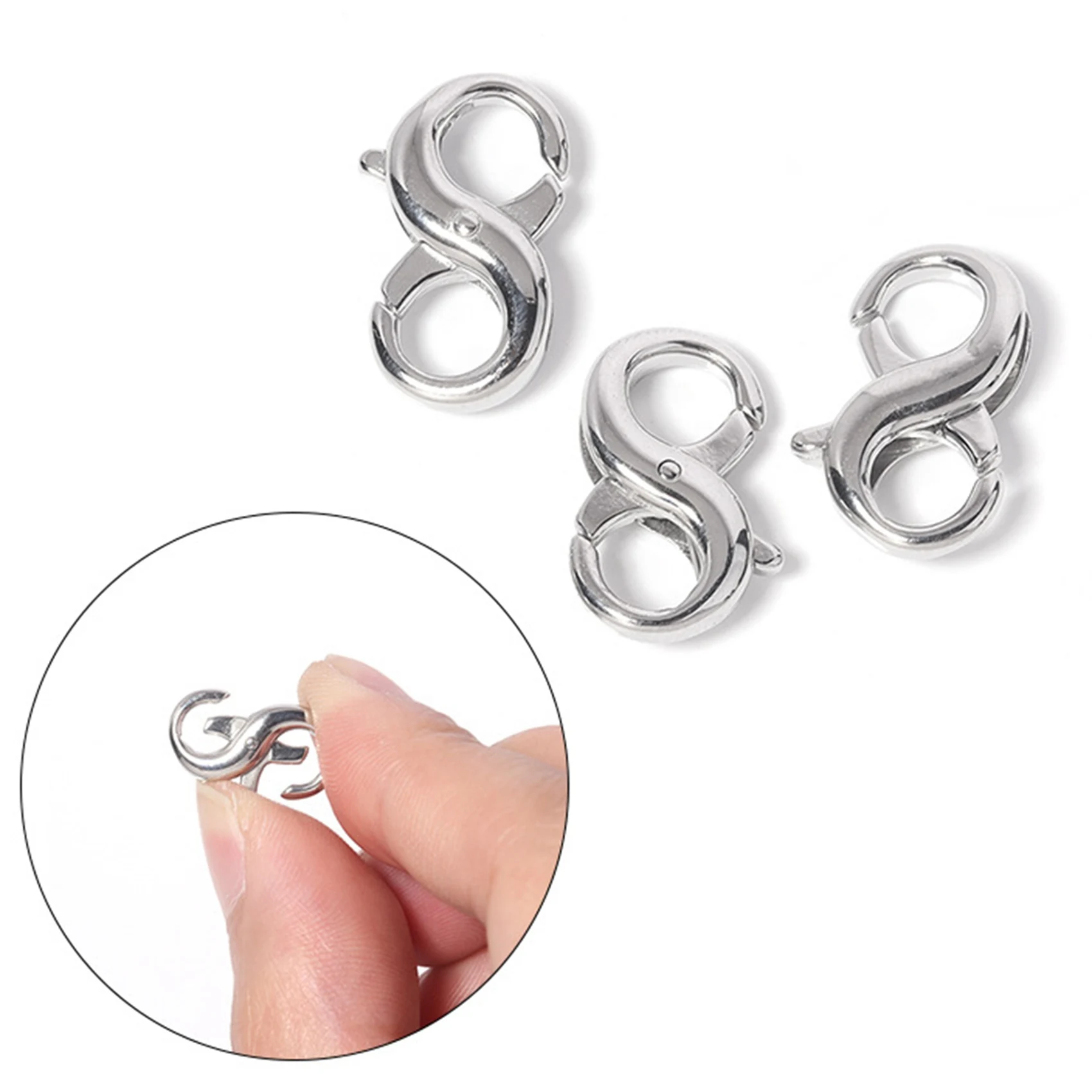 Double Open Lobster Clasp Jewelry Extender Clasp for DIY Jewelry Repair Kit Bracelet Necklace Jewelry Closure