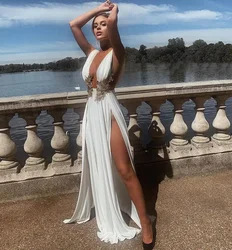 Sexy Club Famous Brand Dress Solid Embroidery V-neck Sleeveless Summer Sexy Celebrity Party Maxi Dress Vestidos