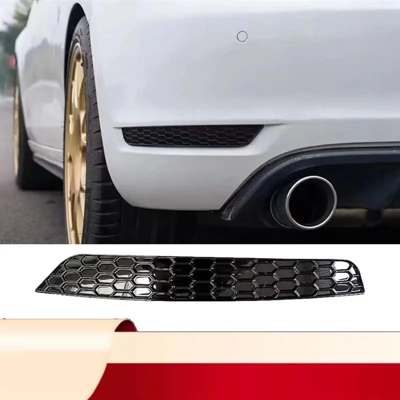 

1Pair Honeycomb Tail Rear Fog Light Cover Trim Styling For Golf 6 GTI Rear Bar Bumper Reflector Strips Sticker Glossy-N32R