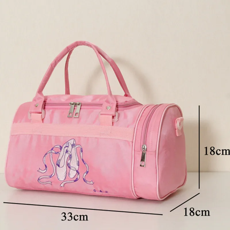 Pink Embroidered Gym Bags Ballet Dance Bag Women Girls Ballet Sports Dance Backpacks Rucksack Cavans Ballet Bag For Child Girls