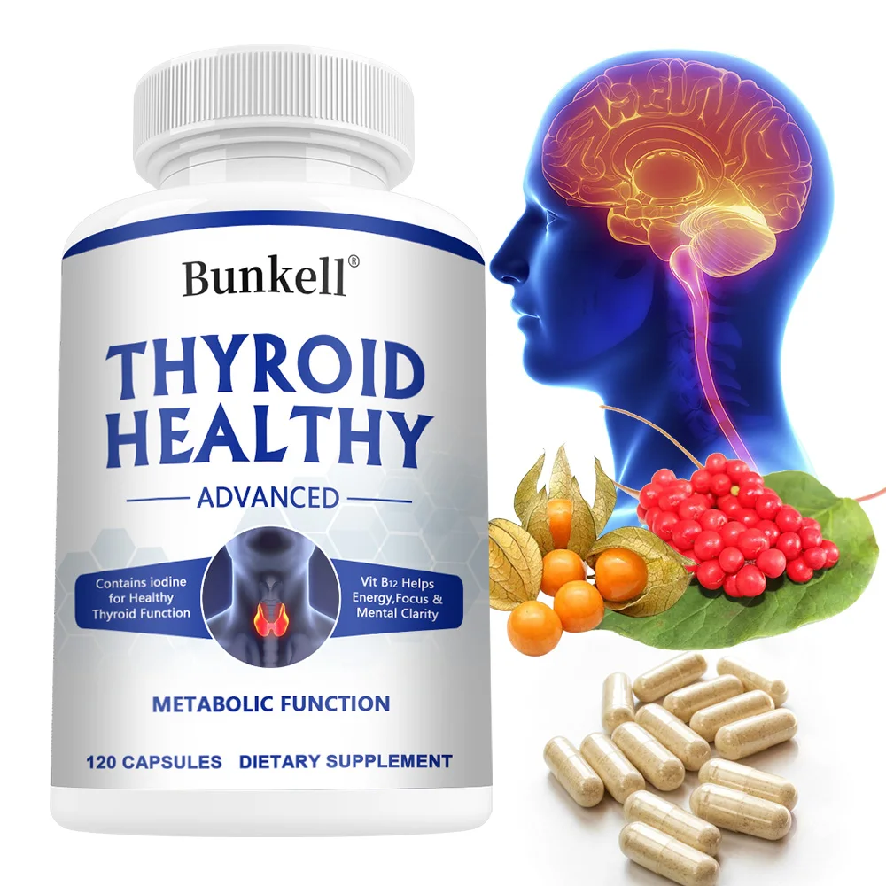 

Thyroid Support Complex Capsules - with Iodine, Selenium, Zinc, L-Tyrosine & Ashwagandha - Energy Metabolism & Cognitive Support