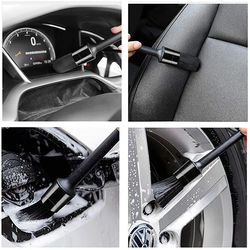 Kit de limpieza de detalles de coche automático, cepillo de detalle, cepillo de alambre, cepillo de limpieza de ventilación para limpieza Interior, tablero