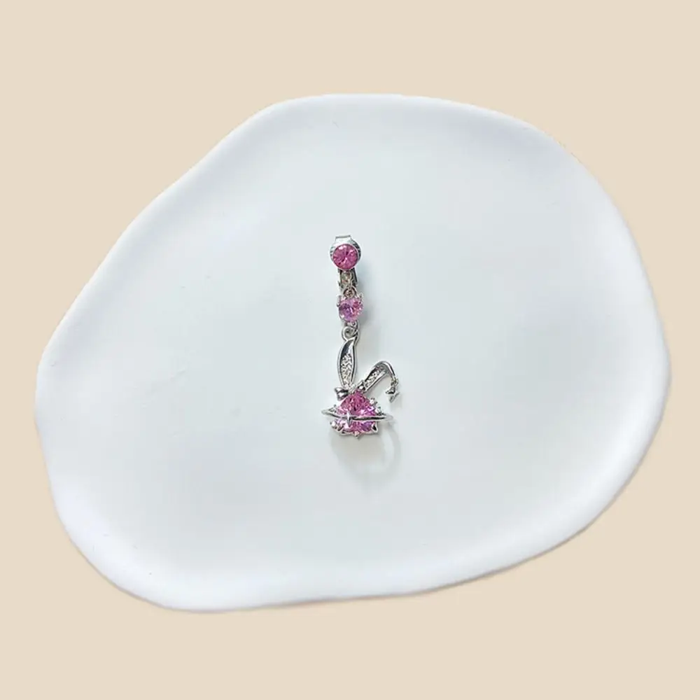 Cincin Pusar Zirkon Silang Berlian Imitasi Antik Perhiasan Tubuh Tembaga Kristal Hadiah Perhiasan Tindik Perut Punk