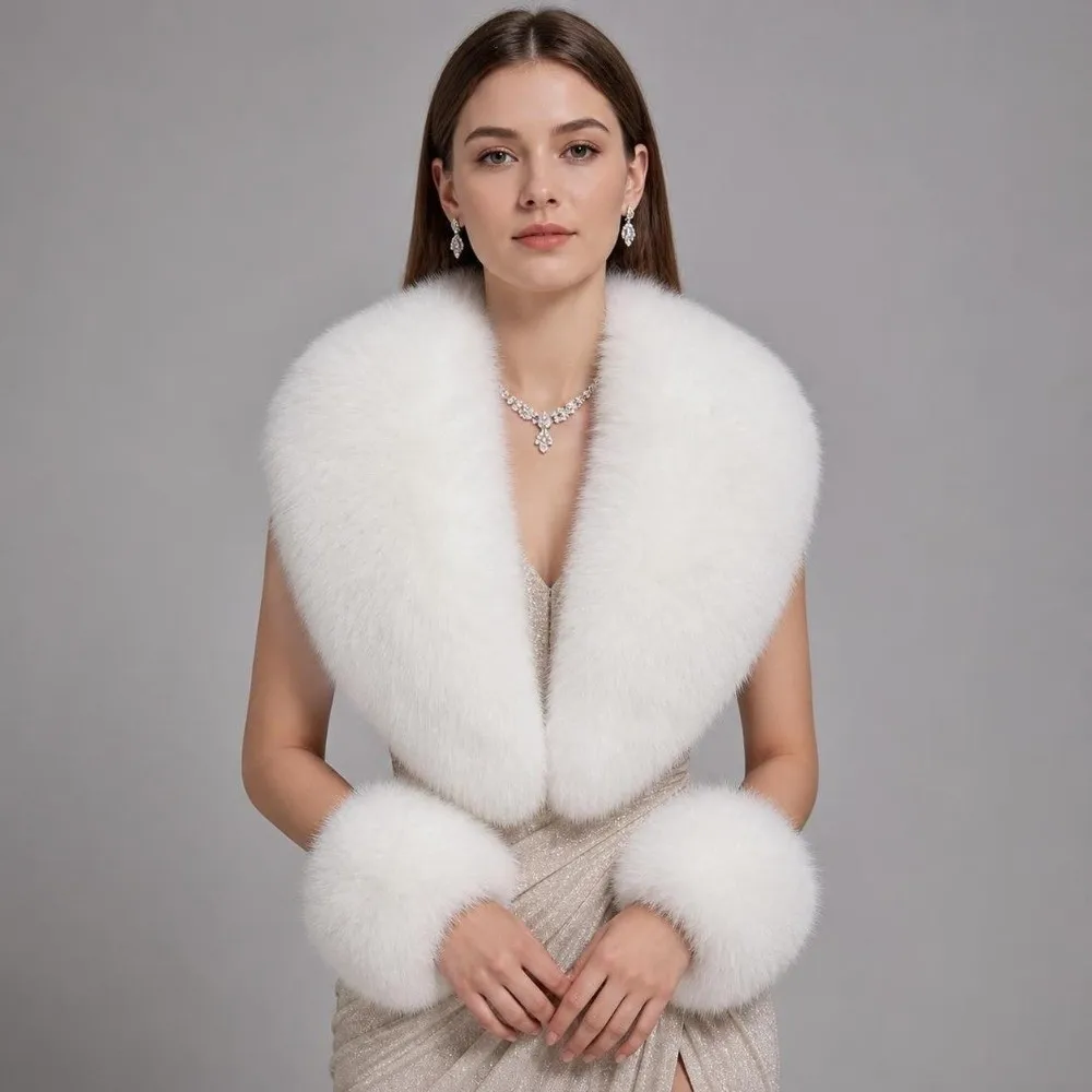 Echarpe-en-fausse-fourrure-a-texture-chaude-col-detachable-doux-au-toucher-ensemble-de-manchettes-confortable-et-leger-chauffe-cou-pour-la-saison-hivernale