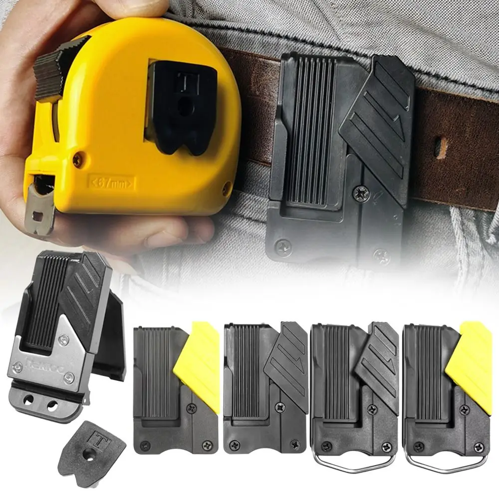 DIY Universal Quick Release Buckle ABS Aluminum Alloy Tape Measure Holder Non-slip Quick Attach Belt Tool Holder Workshop Use