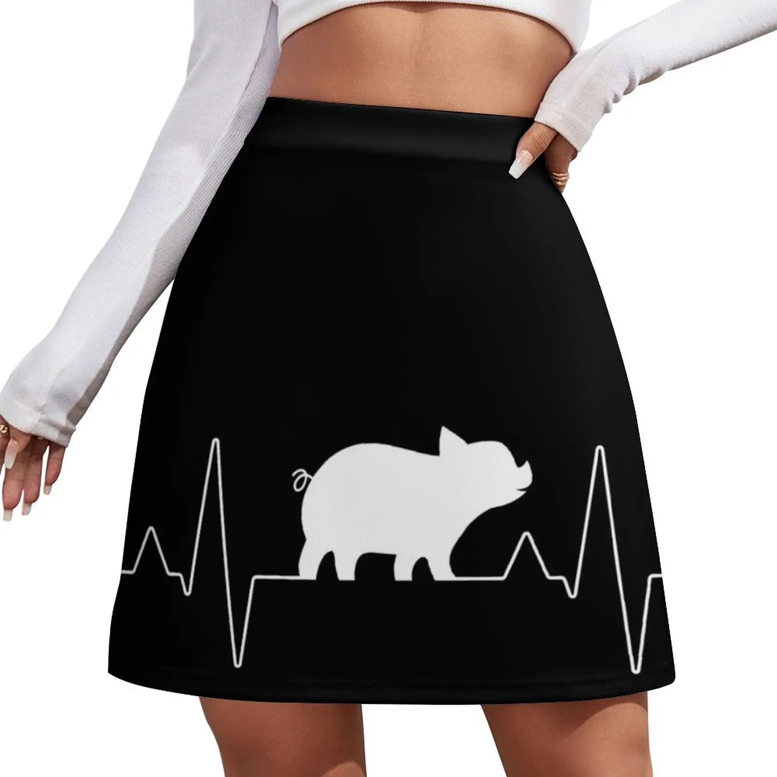 

EKG I Love Baby Pig Mini Skirt Clothing japanese style dress Mini Skirt