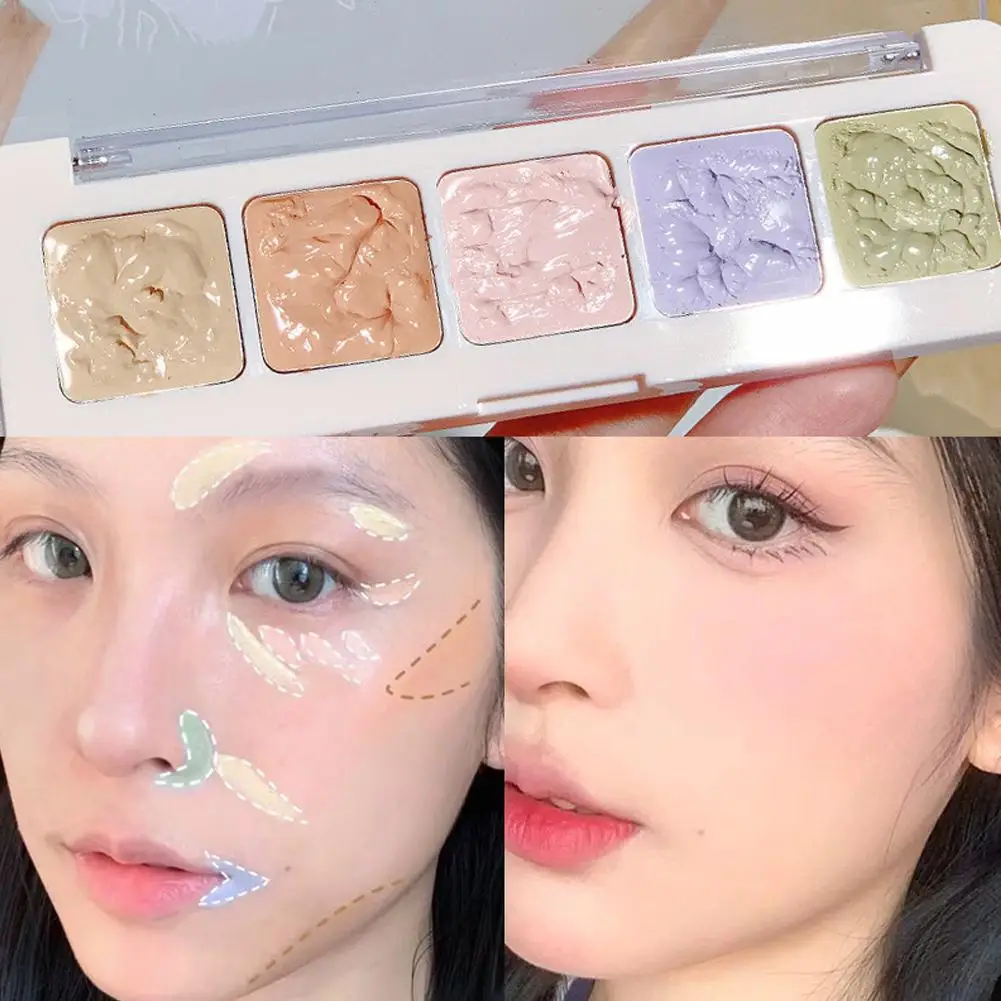 5 Colors Corrector Palette Color Correcting Concealer Blemishes Circles Palett Face Conceals Highlighter Contouring Dark J7Y3