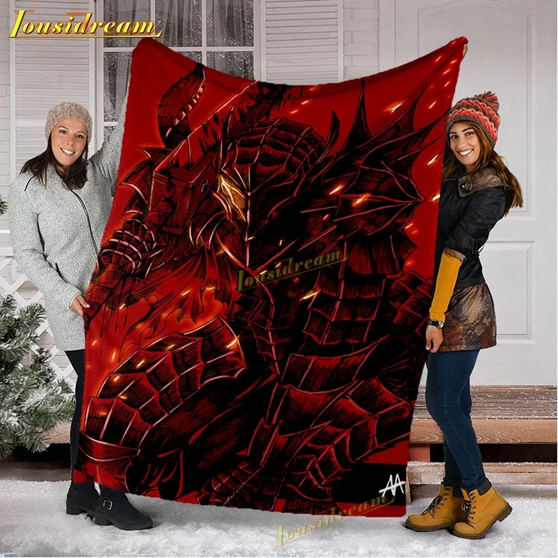 Berserk stampa 3D coperta di peluche trapunte moda per adulti speciale Anime flanella Home Office lavabile bambini copriletto Sherpa