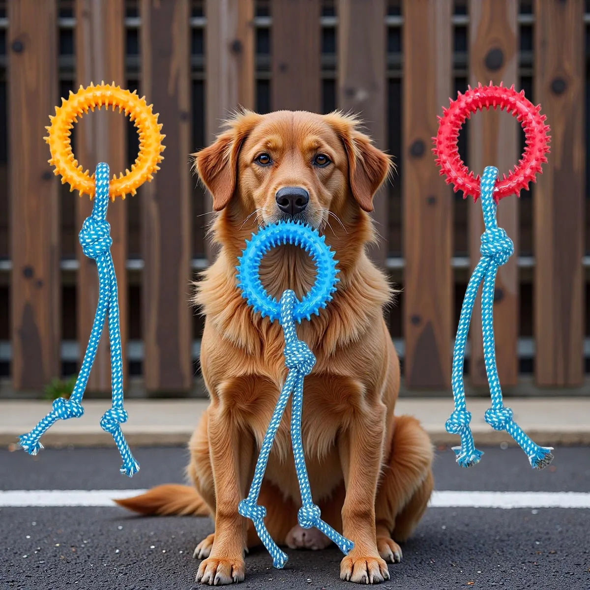 Interaktives Hundespielzeug Seilzugspiel, Robuste Hundespielzeuge für Mittelgroße & Kleine Hunde, Kauspielzeug gegen Langeweile, Zahnreinigungs-Seilball