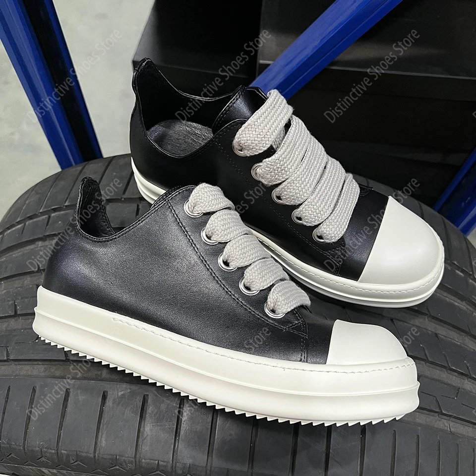 

Brand Men's Casual Shoes Jumbo Shoelace Women's Sneakers Leather Shoes for Men Lace-up RO Fashion Men's Sneakers Classic Shoes