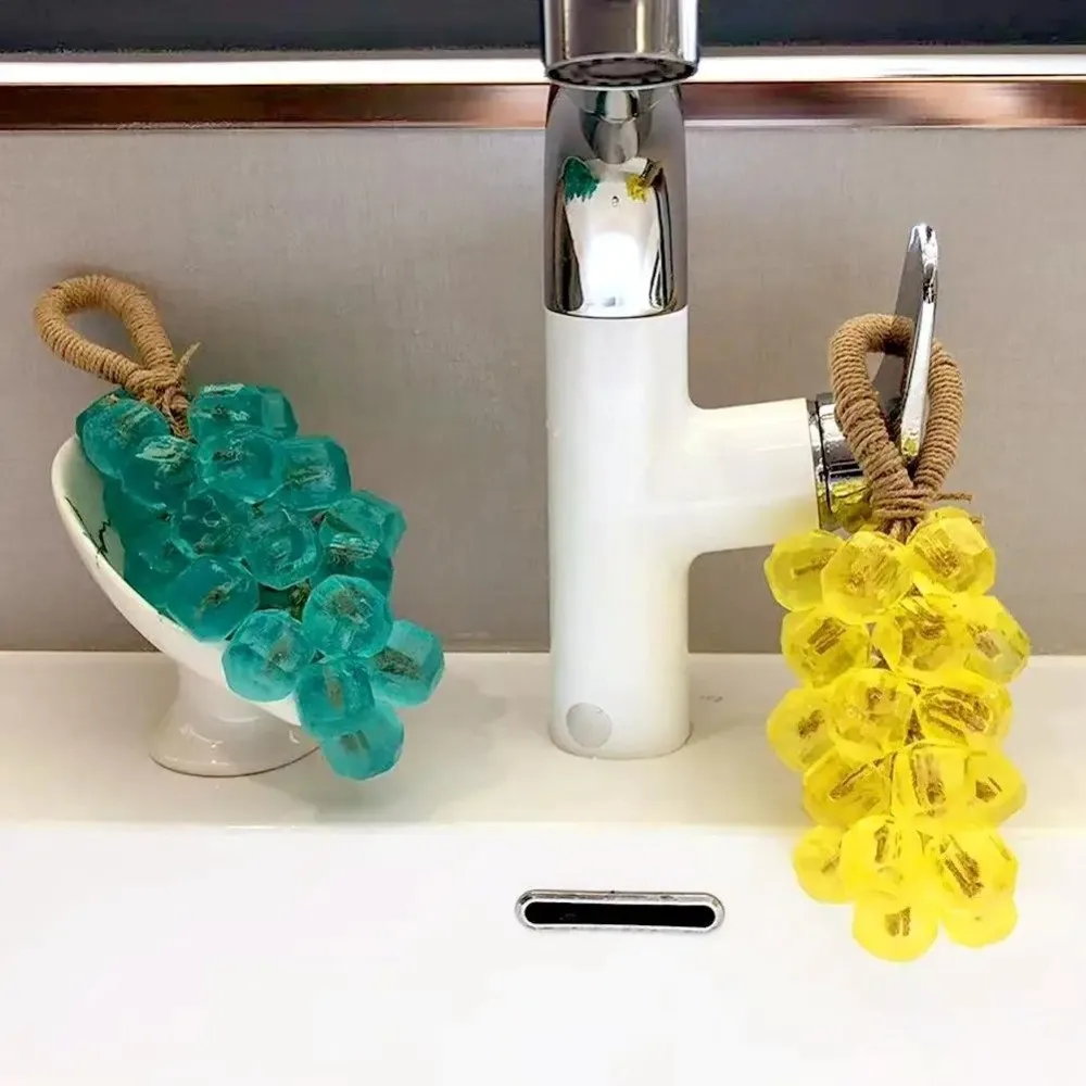 Nowe ręcznie robione mydło winogronowe na sznurku DIY Przezroczyste mydło winogronowe Całe pęczki mydła do rąk Mydło winogronowe