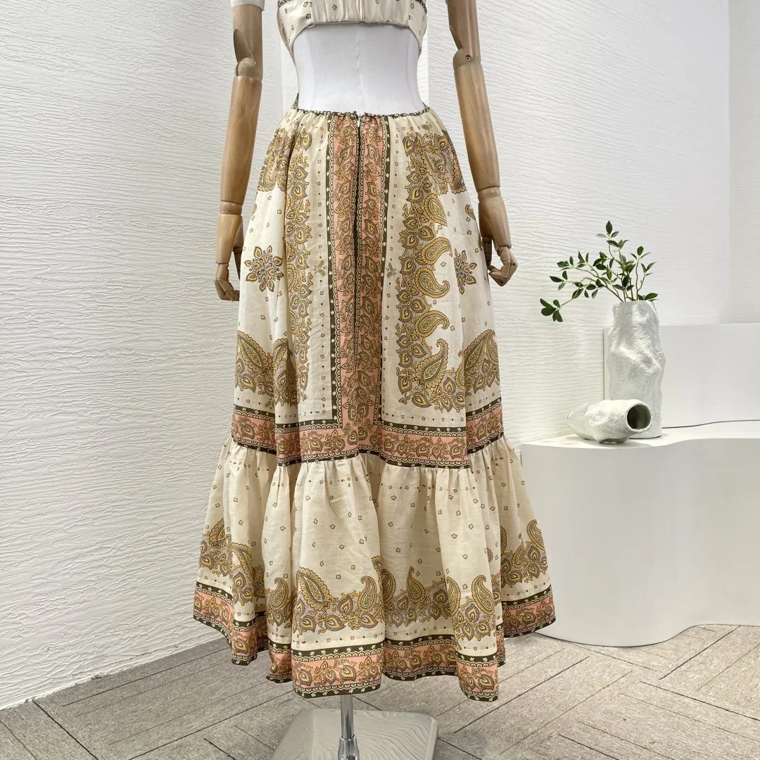 春の新作 高品質 ノースリーブ レトロ ミディ丈ワンピース ホリデー向け 写真の通り