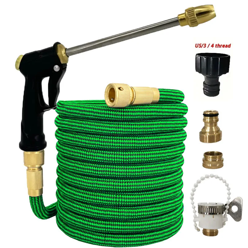 

1 Garden Telescopic Irrigation Pipe, Equipped With Long Pole Multifunctional Nozzle Water Gun And Flexible Garden Hose 25-125FT