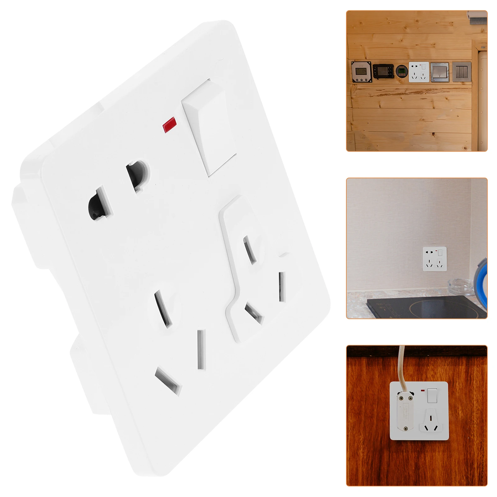 Rv Power Inlet Box Black Socket One Switch Five Holes Usb Rv Modification Electrical Accessories Outdoor Travel Trailer