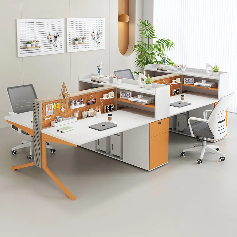 Office staff, desk staff, office desk and chair combination workstation, screen card space