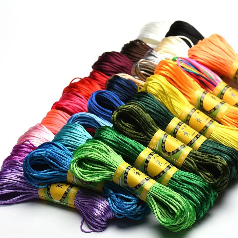 20M 1,5mm Satin Nylon Trim Schnur, Rattail Schnur Chinesischen Knoten