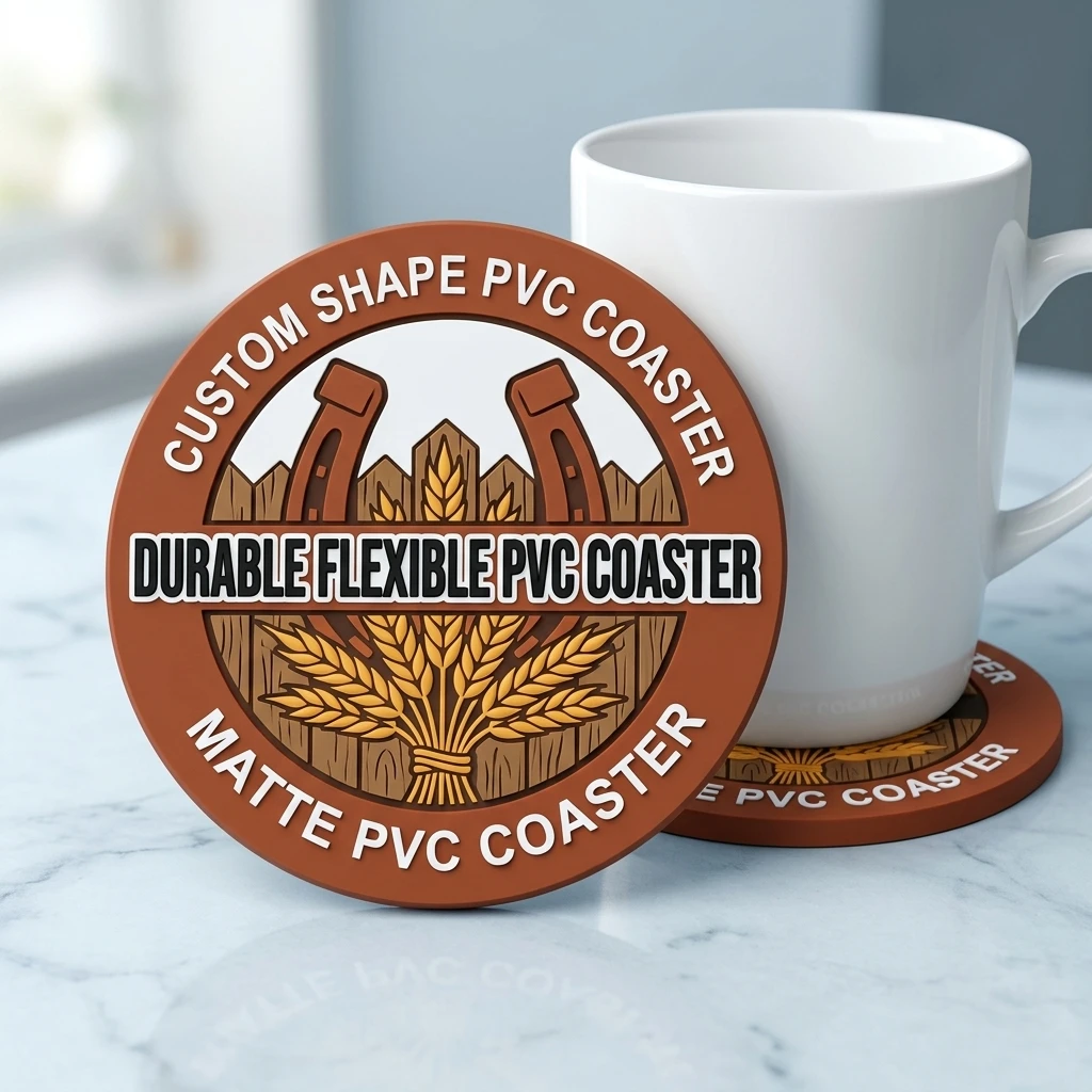 Personalized Round PVC Cup Coaster Customized Logo Non‑Slip Heat Proof Drink Pad Home Table Decoration Party Favor Gift