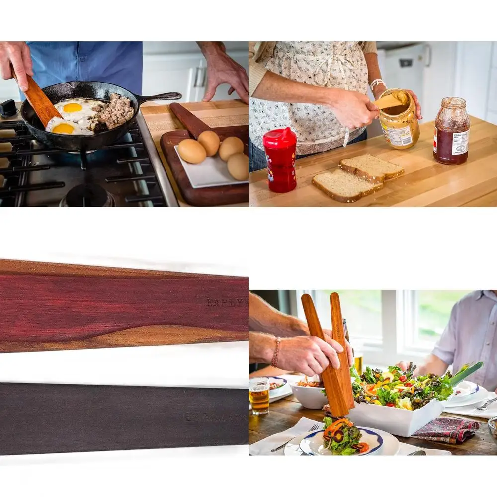 

Набор деревянных кухонных инструментов из 4 предметов: лопаточки, скребок, разбрасыватель из черного дерева, джатоба, кроведр, поделки из США.