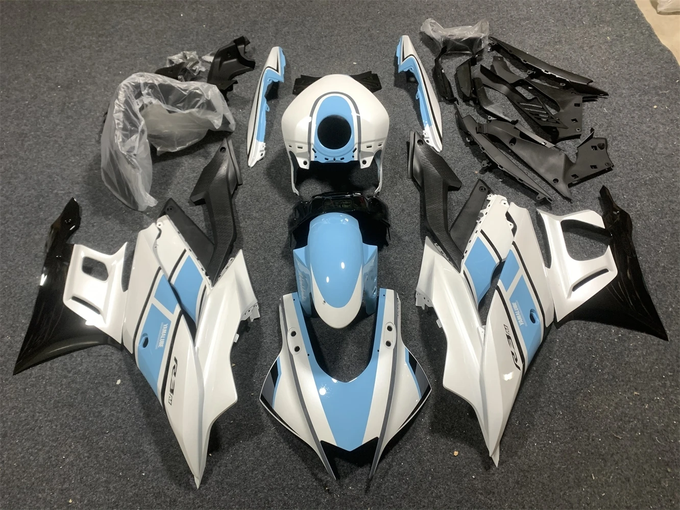 Motorcycle Fairing Kit fits YZF-R3 2019 2020 2021 2022 2023 YZF-R25 19 2021 22 23 Year Fairing Blue Black and White motorcycle