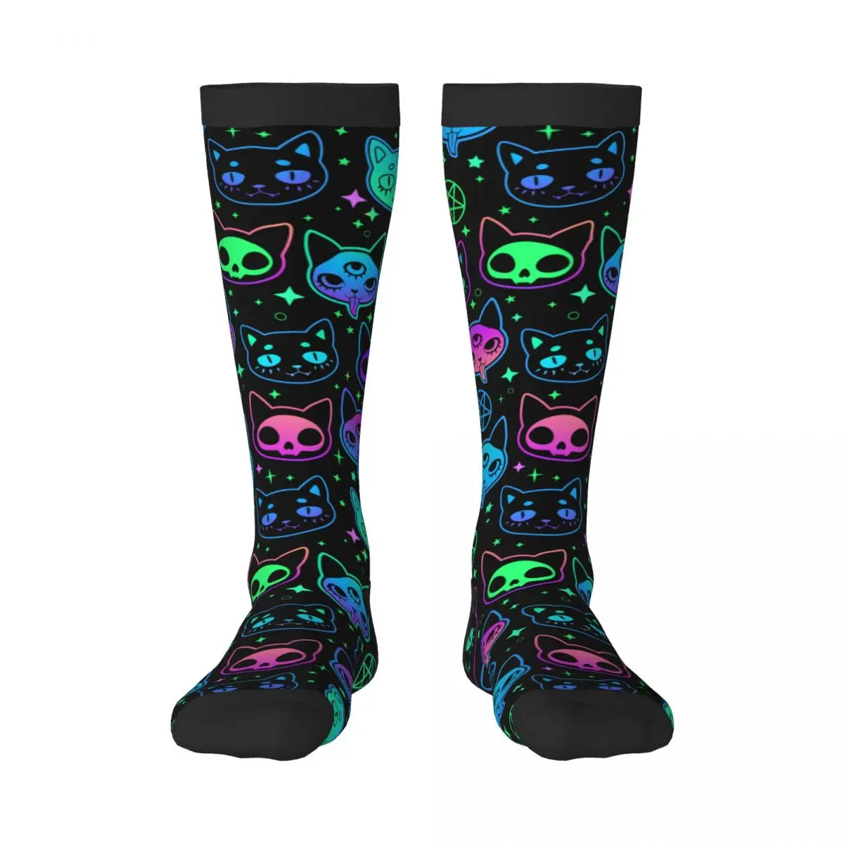 1 Pack Cute Cartoon Witchcraft Cat Over-knee Long Socks Middle High School Socks