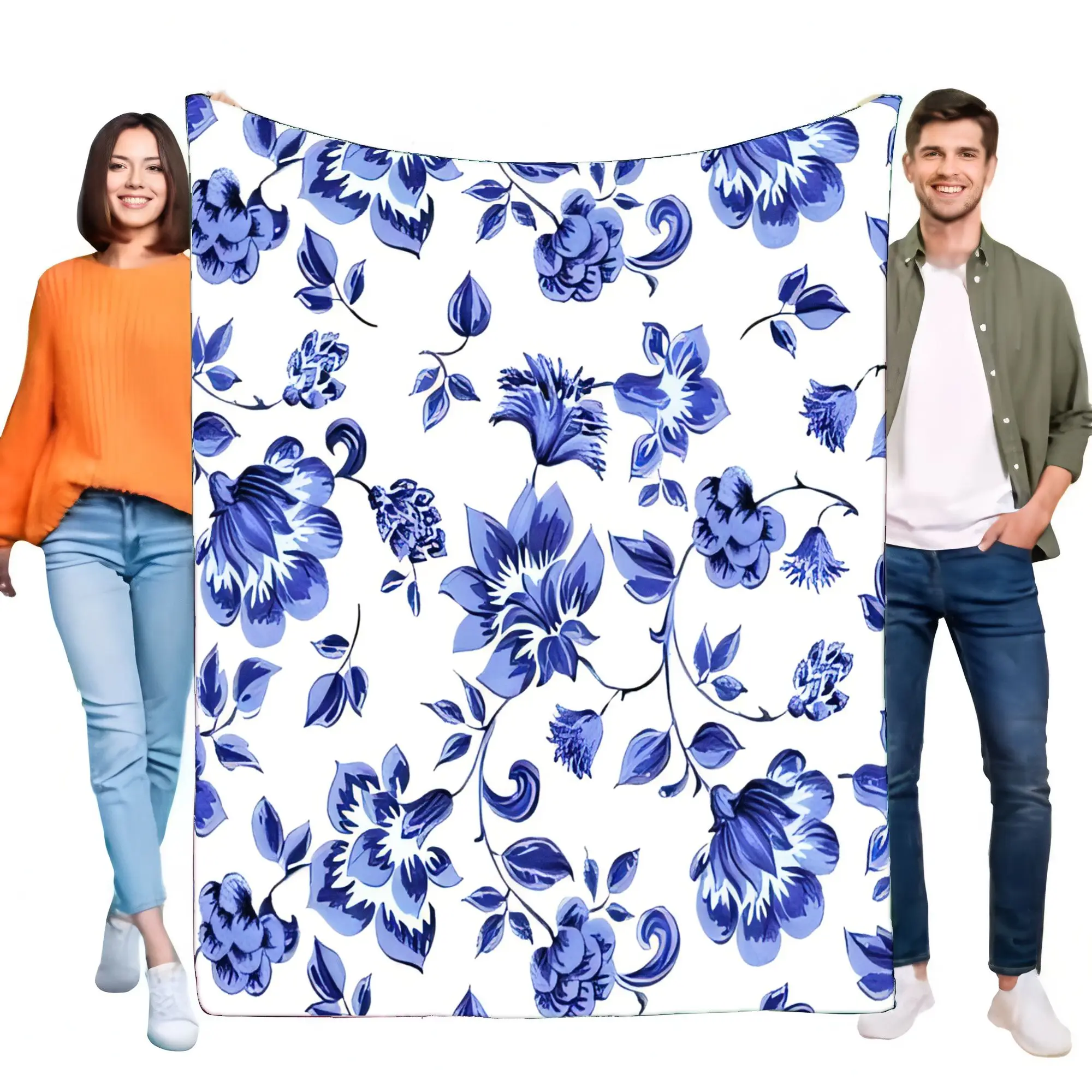 Floral Pattern Blanket Cozy Soft Throw for Couch Bed Lightweight Decorative Indoor Outdoor Use Perfect Gift for Home and Special