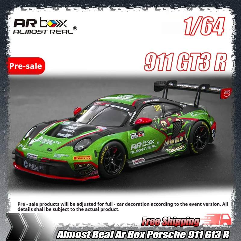 Preventa en octubre: Coche a escala 1:64 Almost Real Ar Box Porsche 911 GT3 R, modelo de fundición a presión, Gt World Challenge Asia Cup Mandalika Round 911