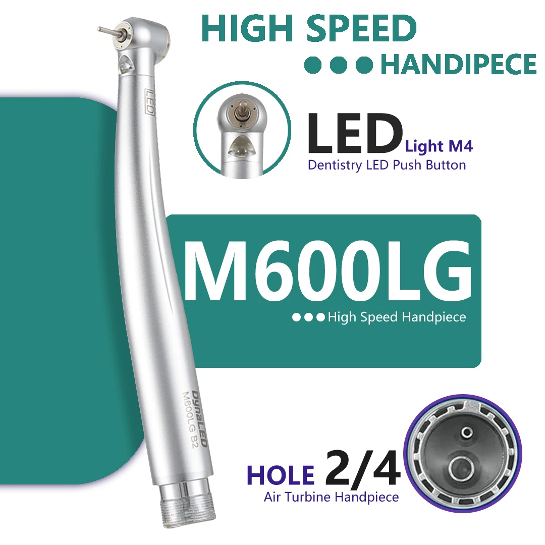 LED Dental Handpiece High Speed Push Button 3 Water Spray Light Ceramic Bearings Dentistry Tips Air Turbine High Rotation Pens