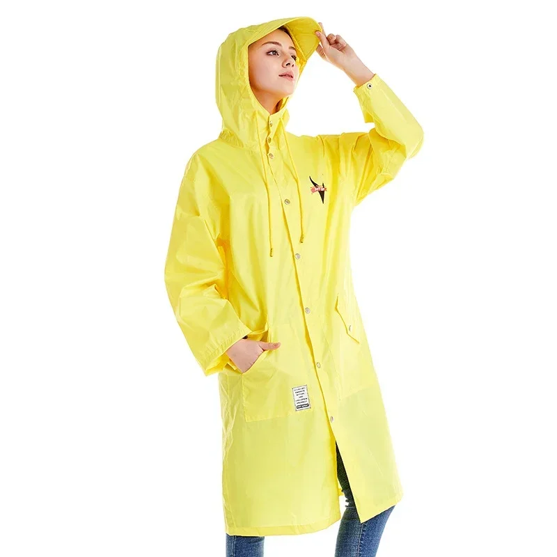 Fashion Raincoat women Long Windbreaker Hiking  Men and Women Windproof Jacket