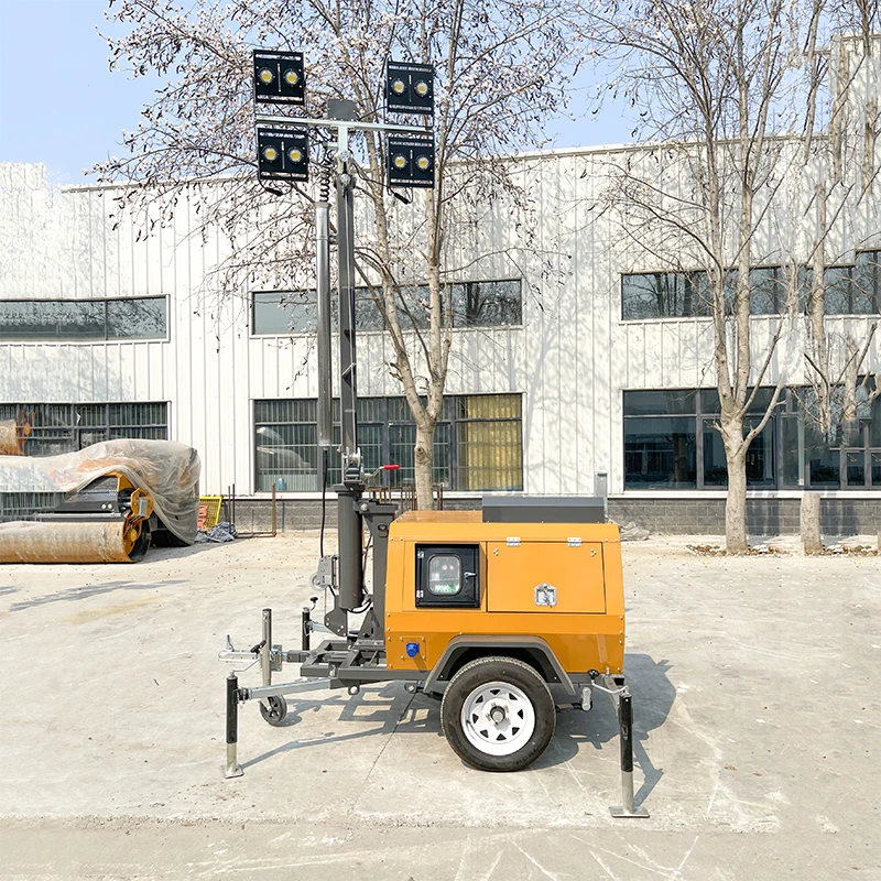 

Shockproof trailer tower light generator with compact remote start for rough off-road rally transport