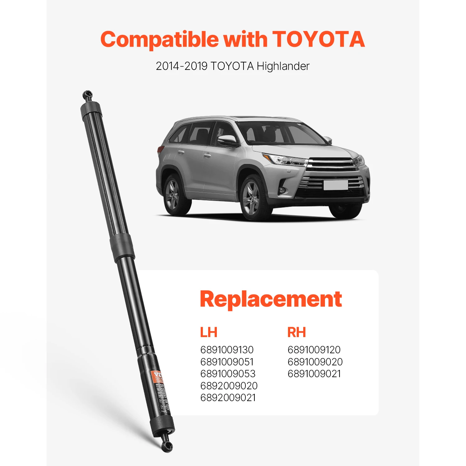 VEVOR Rear Left&Right Tailgate Power Lift Support for 2014-2019 TOYOTA Highlander Electric Tailgate Liftgate Power Hatch Replace