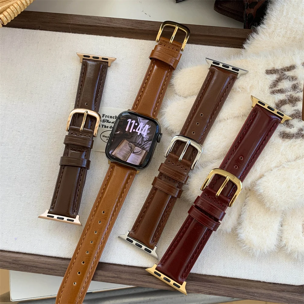 ساعة أبل جديدة من الجلد الملون لساعة أبل 38 40 42 44 45 46 49 مللي متر سلسلة 11 10 9 8 7 5 4 3 سوار الترا #2