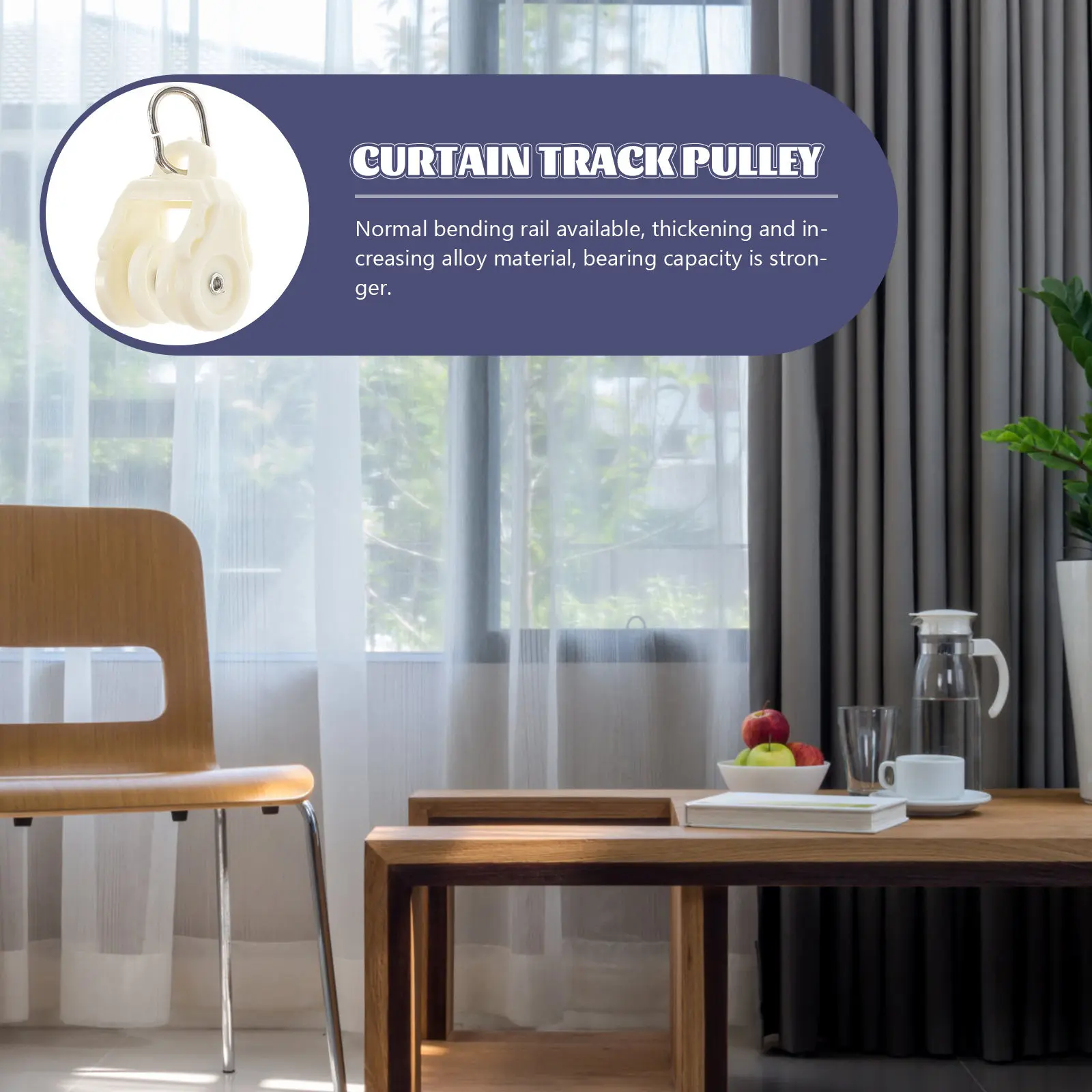 50Pcs Curtain Track Pulley Stainless Steel Sliding Wheel Smooth Glide for Curtains Drapes Room Dividers Curtain Fittings