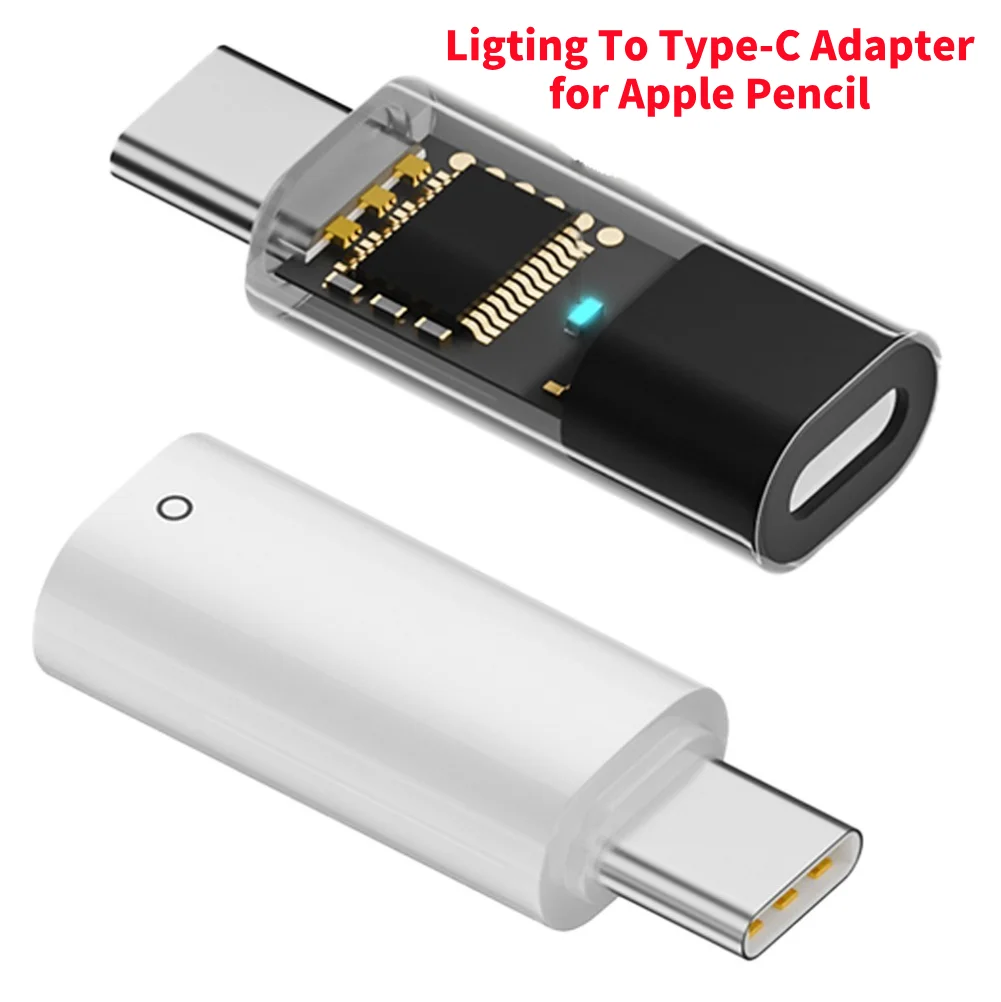 Ligting To Type-C Connecter Adapter for Apple Pencil 1st Generation Bluetooth-Compatible Stylus Pen Charge Adapter for IPad10