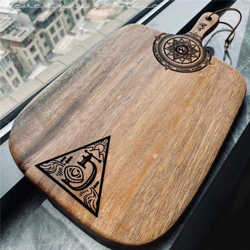 Camping Cutting Board Small Fruit Board Wooden Cutting Board Bread Holders Hand-carved Kitchen Chopping Board Western Food Plate