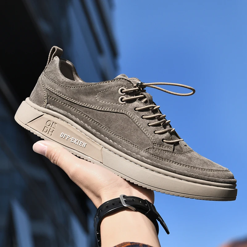 New Luxury Casual Shoes Outdoor Men\'s Sneakers Tenis Masculino Skateboard Men Shoes 37-45 Brand Genuine Leather Suede Flats Men