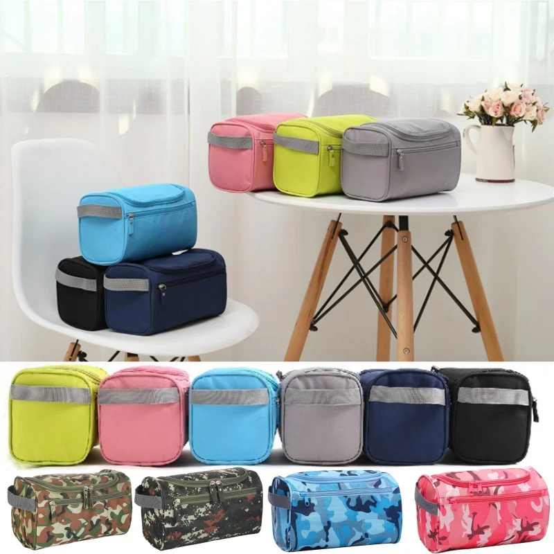 

Toiletries Storage Bag,Travel and Business Trips Tote for Men,Solid Color Oxford Cloth Waterproof Makeup Bag