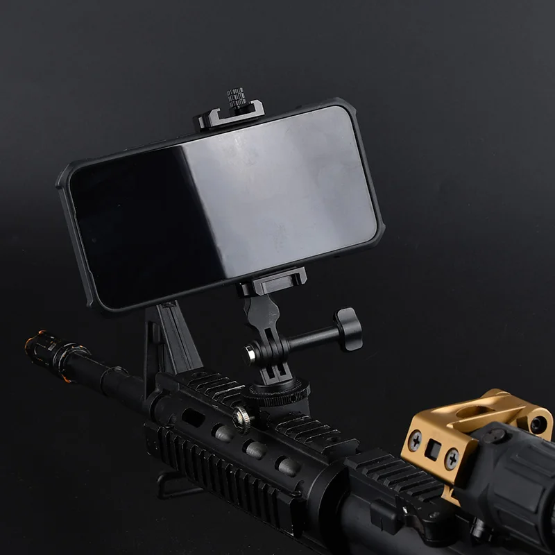 التكتيكية 20 مللي متر Picatinny السكك الحديدية حامل هاتف المحمول عمودي جبل العسكرية نمط الهاتف السكك الحديدية جبل للهواتف الادسنس مسدس لعبة