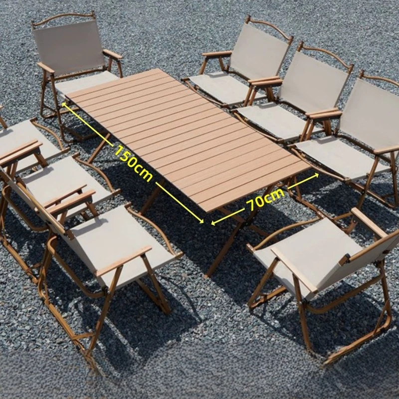 

Outdoor folding table aluminum alloy egg roll table portable picnic camping table and chair supplies equipment full set