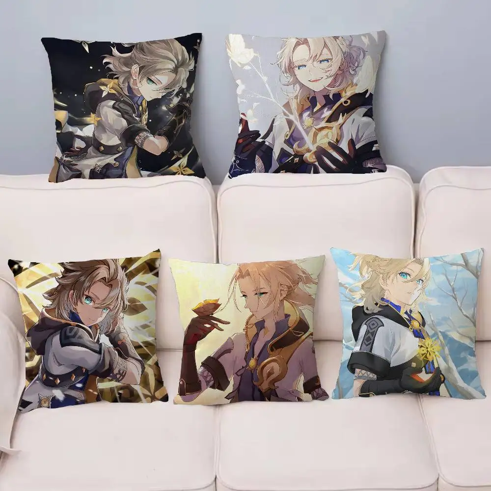 

Genshin Impact Albedo Pillow Gift Home Office Decoration Bedroom Sofa Car Cushion Cover case 45x45