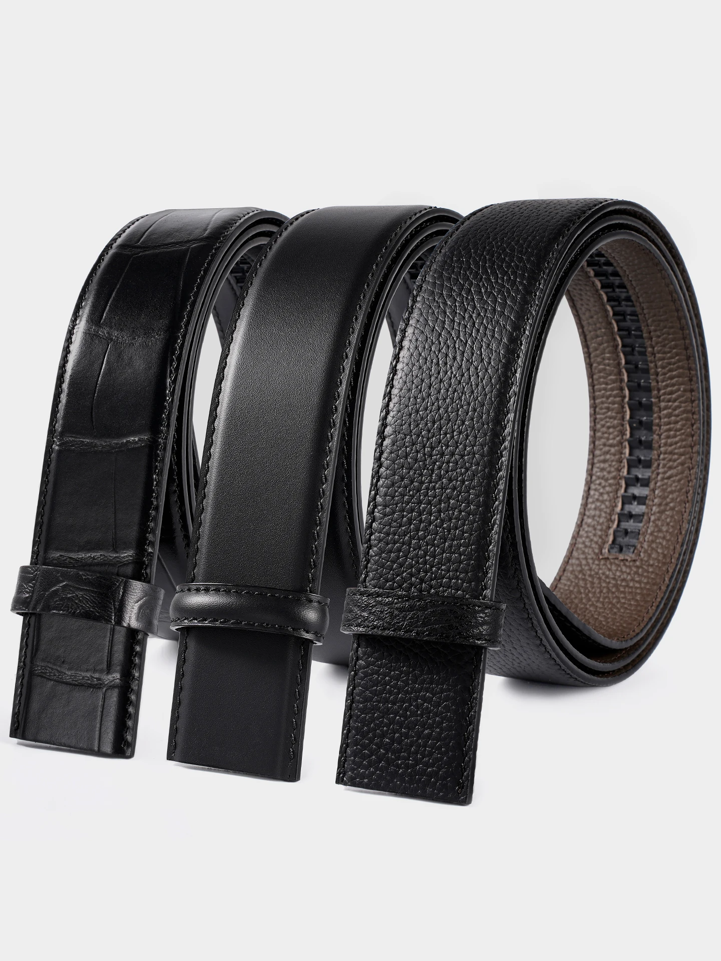 本物の純粋な牛革ベルトメンズインナーウェア自動バックルヘッドベルトなしトップレイヤーレザーユースカジュアルファッションアクセサリー