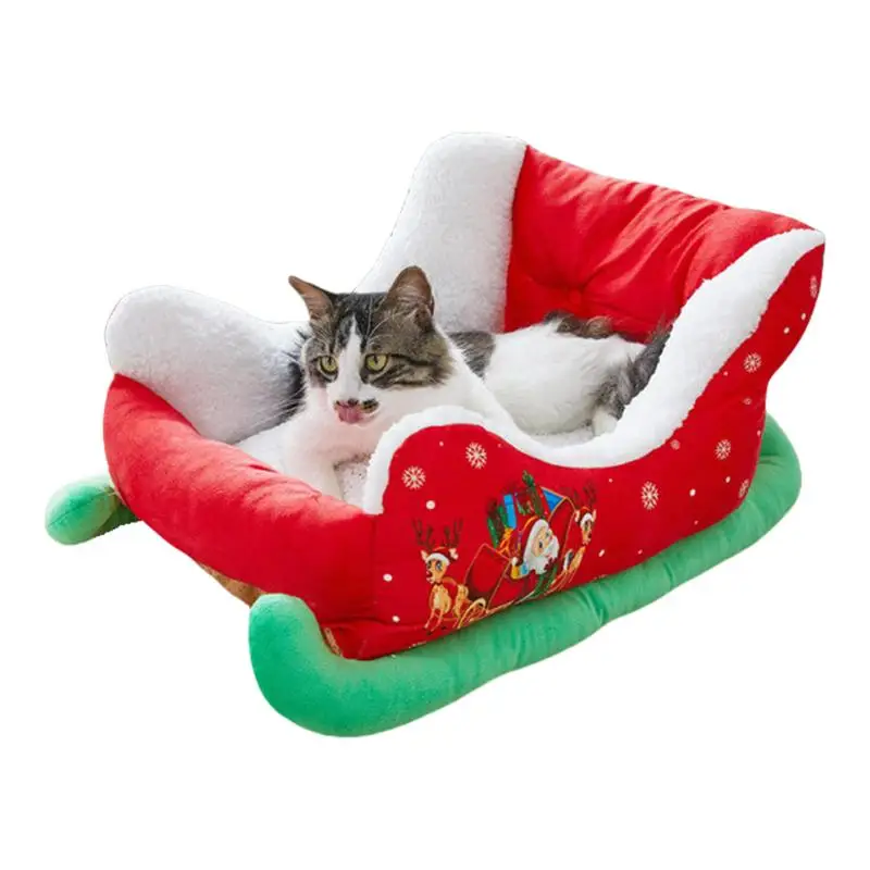 Plush Cozy Dog Bed Cute Sleigh Design Dog Beds Soft And Comfortable Pet Couch Cat Bed For Pet Dog Puppy Cat Kitten