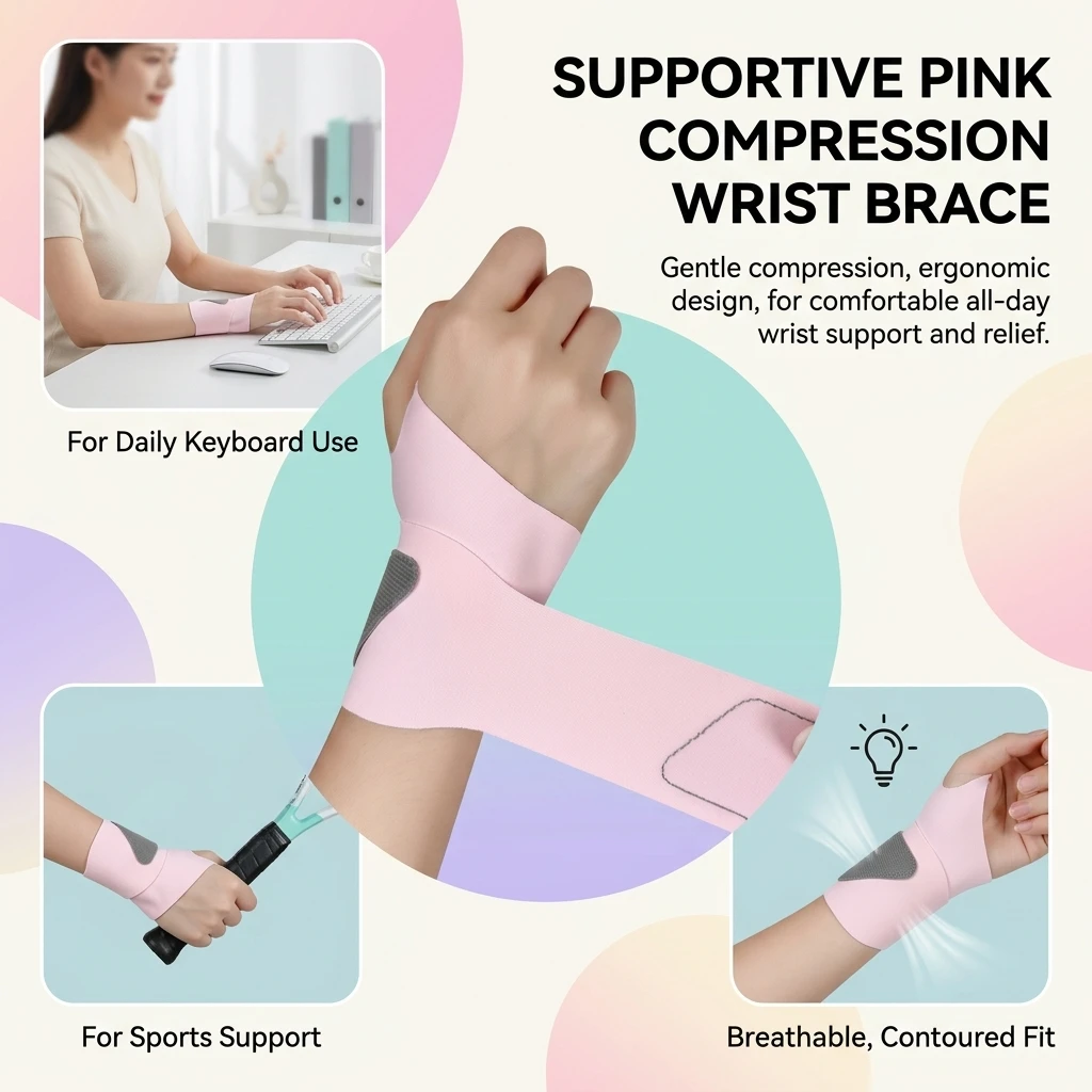 Breathable Wrist Support Brace with Thumb Loops Compression Wrap for Gym Workout Badminton Typing and Recovery Training