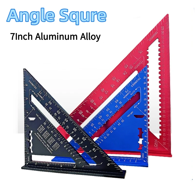 High Quality 7inch Rafter Square Triangle Carpenter Square Die-cast Aluminum Alloy for Woodworking and Carpentry Ruler