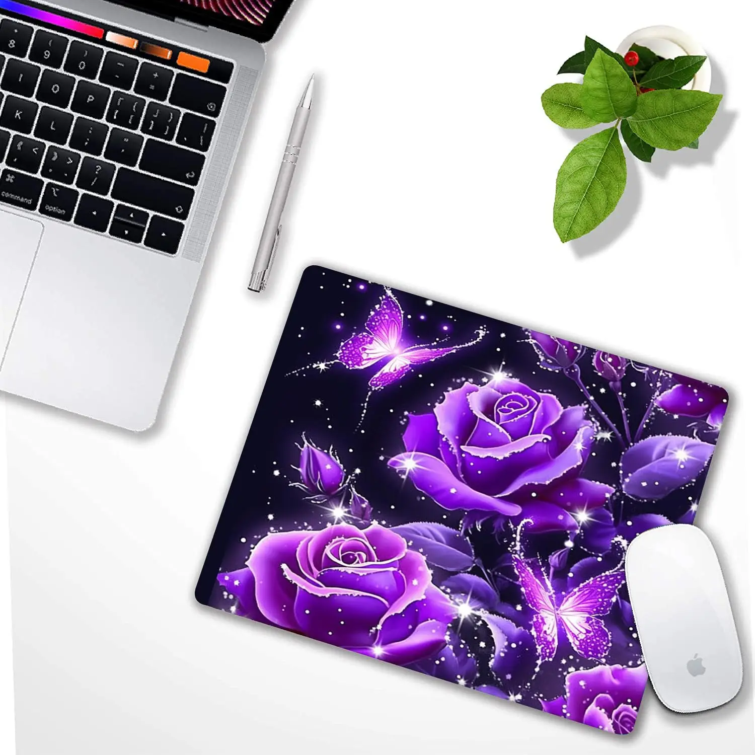 Vintage Bunte Schmetterling Druck Lock Edge Gaming Mousepad Gamer Maus Matte Tastatur Matten Schreibtisch Pad Mousepads 22x18 cm