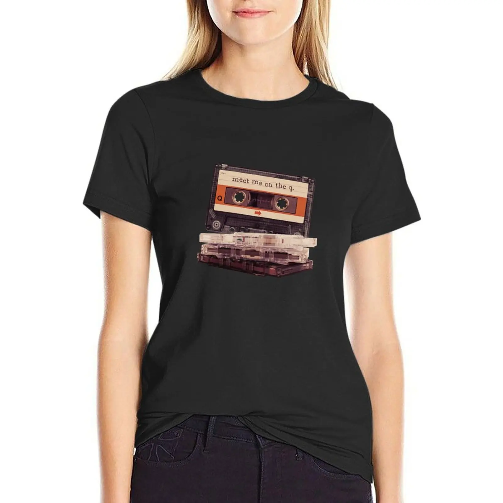 

OLS Meet Me On The Q 1 T-Shirt aesthetic clothes funnys vintage Blouse Women's t-shirt