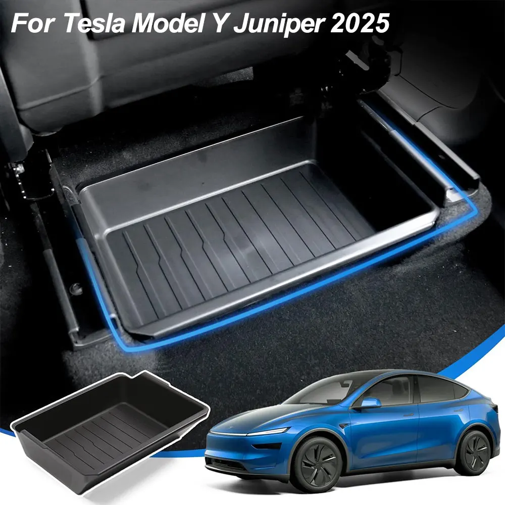 

For Tesla Model Y Juniper 2025 Under Seat Storage Box Organizer New Model Y Hidden Storage Box ABS Washable Underseat Organizer