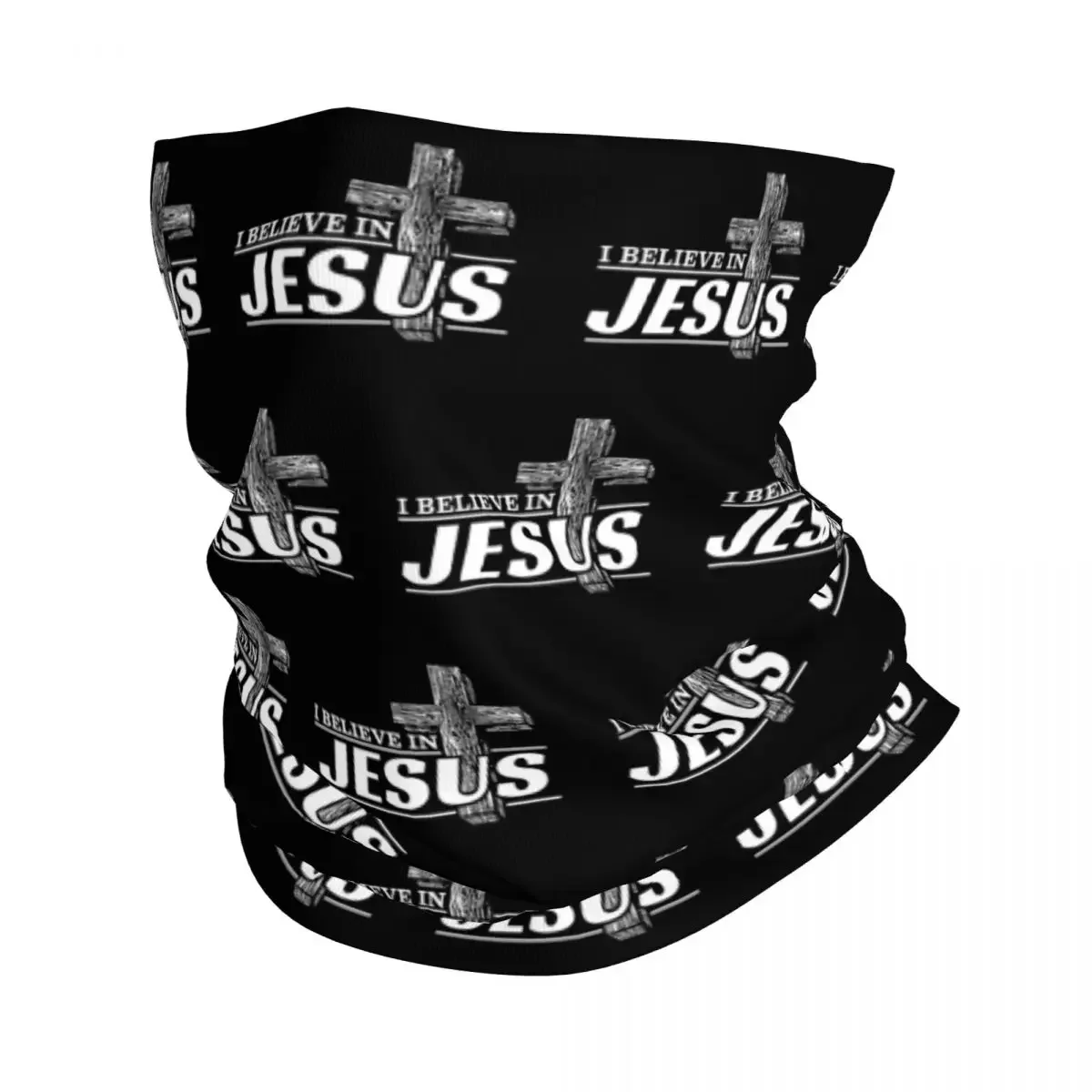 I Believe In Jesus Christ Bandana Neck Gaiter UV Protection Face Scarf Cover Women Men Cristianity Faith Headband Tube Balaclava